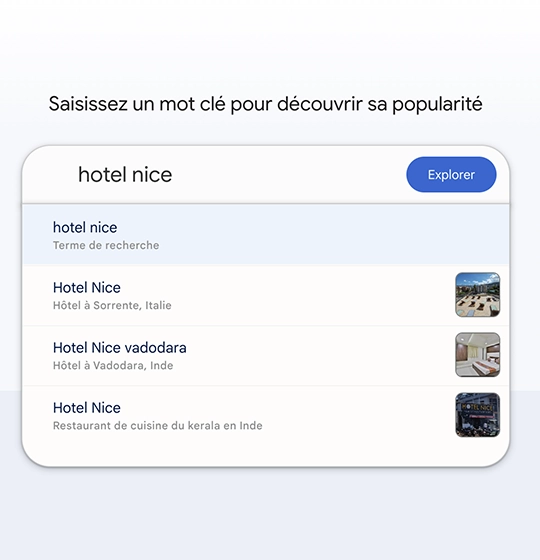 tendance recherche mot-clé hôtels