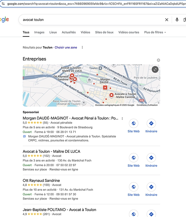 map agence seo toulon