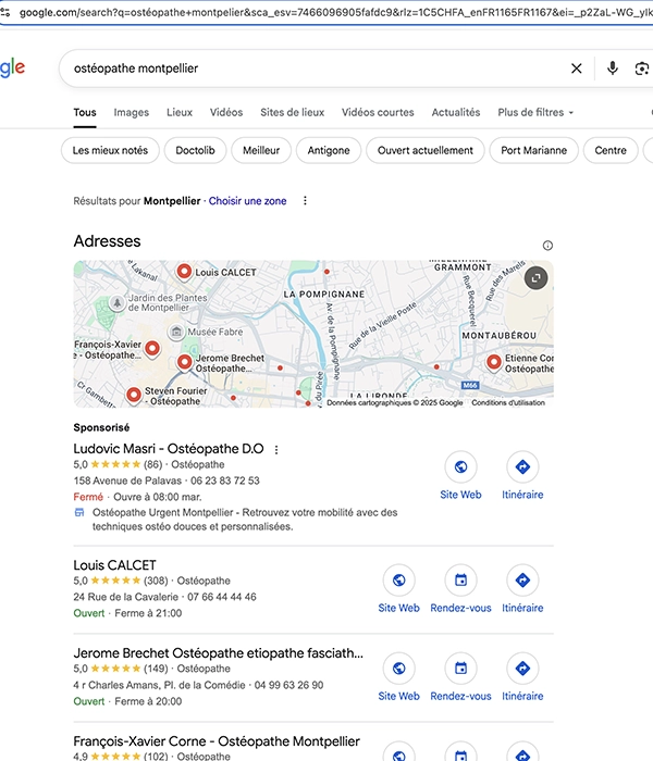 map agence seo Montpellier