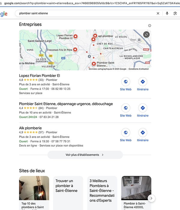 map agence seo Saint-Etienne