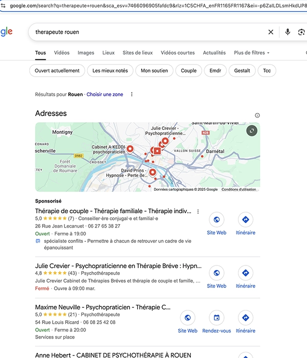 map agence seo thérapeutes