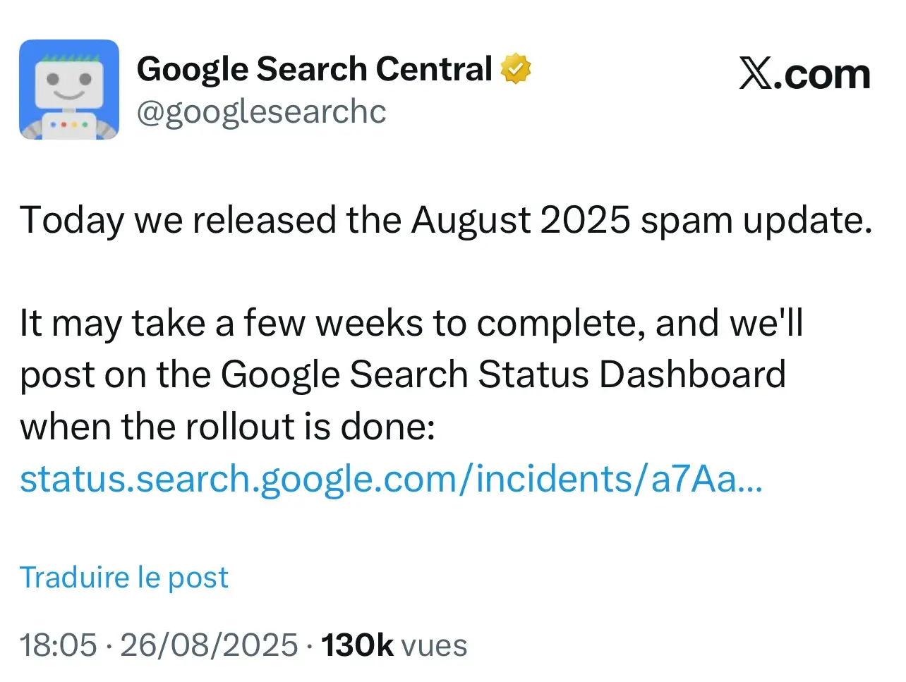 spam update aout