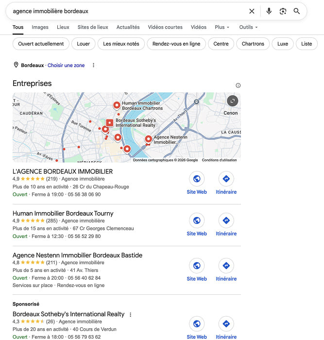 map agence seo bordeaux
